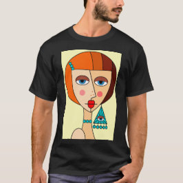 Opgepopte roodharige vrouwen mooi kubisme t-shirt