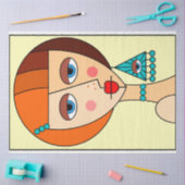 Opgepopte roodharige vrouwen mooi kubisme tissuepapier (Craft)