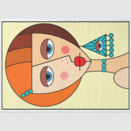 Opgepopte roodharige vrouwen mooi kubisme tissuepapier