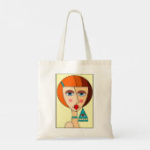 Opgepopte roodharige vrouwen mooi kubisme tote bag (Achterkant)