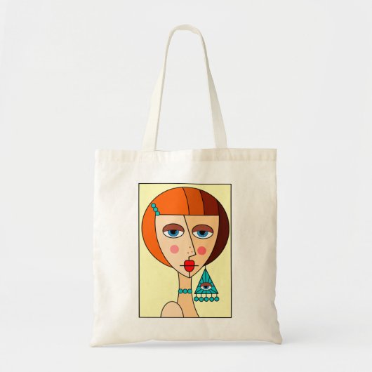 Opgepopte roodharige vrouwen mooi kubisme tote bag (Voorkant)