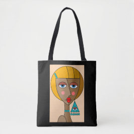 Opgepopte roodharige vrouwen mooi kubisme tote bag