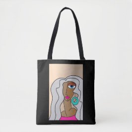 Opgepopte roodharige vrouwen mooi kubisme tote bag