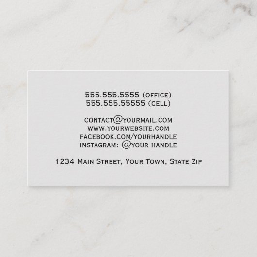 Opgeposte Granite Professional Slick Classy Visitekaartje (Achterkant)