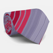 Opgerapt rood en grijs eenvoudig patroon stropdas (Opgerold)