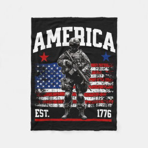 Opgericht 1776 Patriottische Amerikaanse Vintage V Fleece Deken