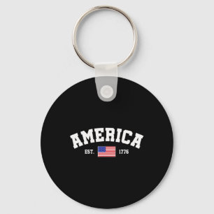 Opgericht 1776 Patriottische Amerikaanse Vlag 4 ju Sleutelhanger
