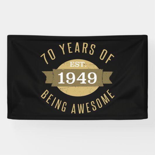 Opgericht 1949 70e verjaardag spandoek (Horizontaal)