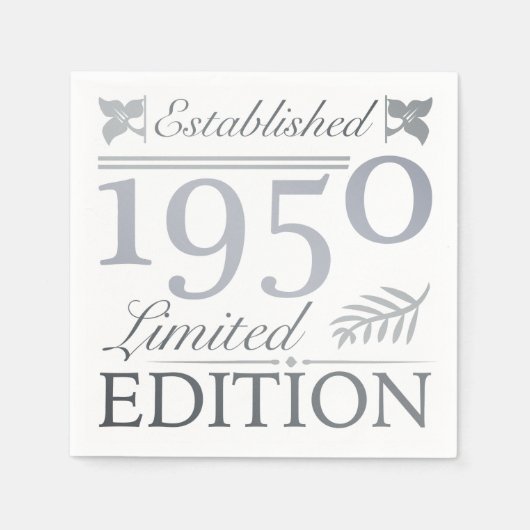 Opgericht 1950 70e verjaardag servet (Voorkant)