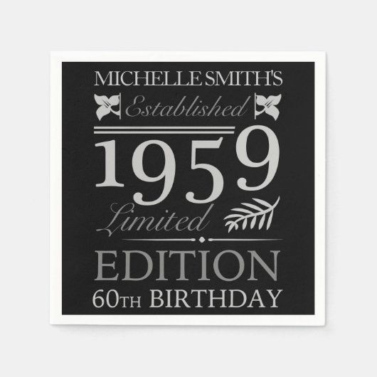 Opgericht 1959 60e verjaardag servet (Voorkant)