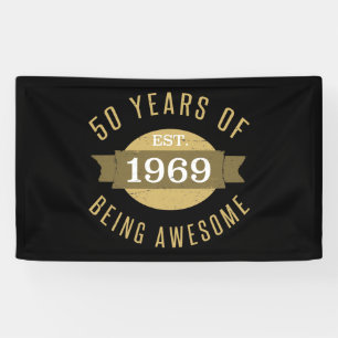Opgericht 1969 50e verjaardag spandoek