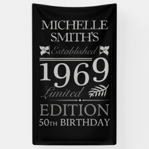 Opgericht 1969 50e verjaardag spandoek