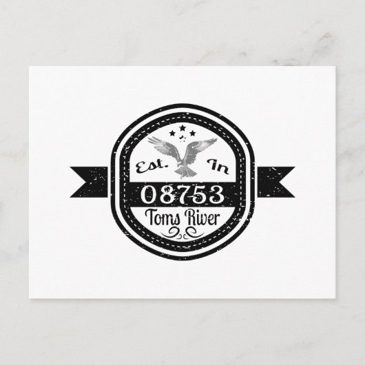 Opgericht in 08753 Toms River Briefkaart (Voorkant)