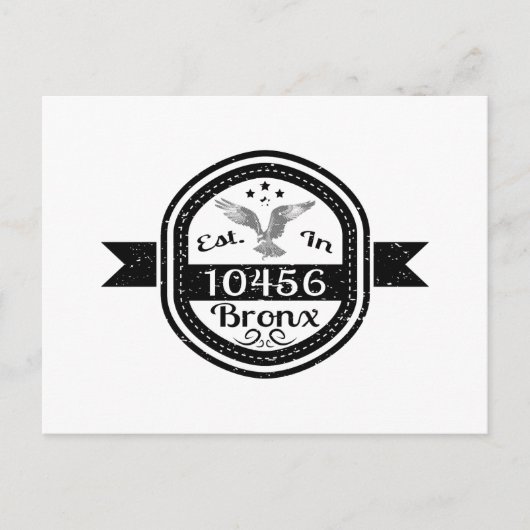 Opgericht in 10456 Bronx Briefkaart (Voorkant)