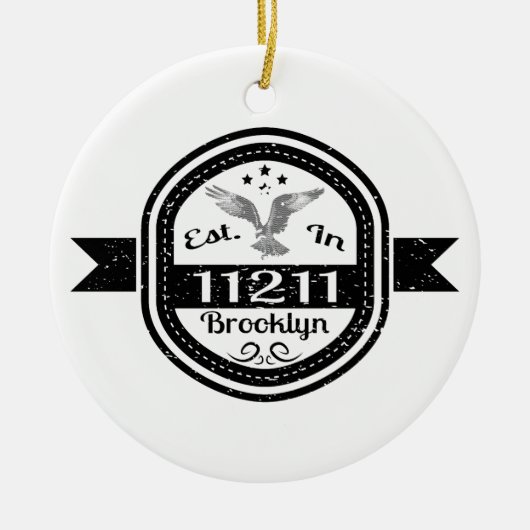 Opgericht in 11211 Brooklyn Keramisch Ornament (Voorkant)