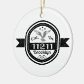 Opgericht in 11211 Brooklyn Keramisch Ornament (Links)