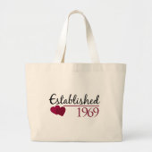Opgericht in 1969 grote tote bag (Voorkant)