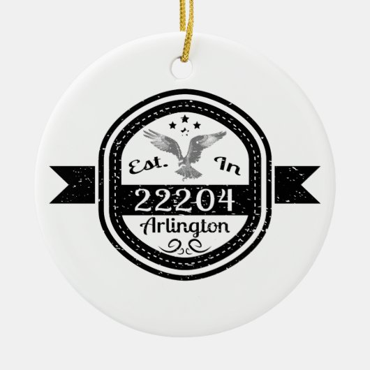 Opgericht in 2024 Arlington Keramisch Ornament (Voorkant)