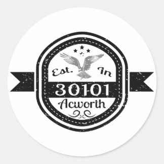 Opgericht in 30101 Acworth Ronde Sticker