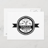 Opgericht in 94558 Napa Briefkaart (Voorkant / Achterkant)
