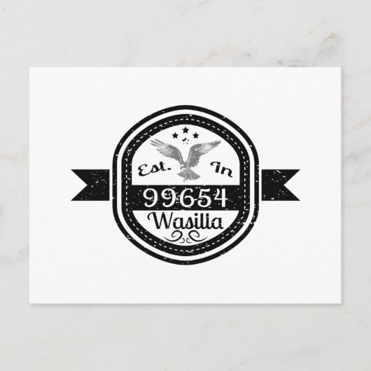 Opgericht in 99654 Wasilla Briefkaart (Voorkant)