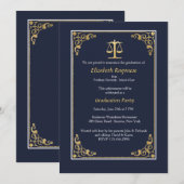 Opgericht in Gold Justice Scale Afstuderen Invites Kaart (Voorkant / Achterkant)