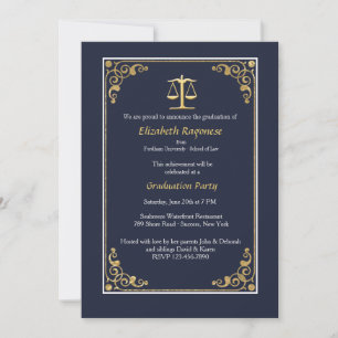 Opgericht in Gold Justice Scale Afstuderen Invites Kaart