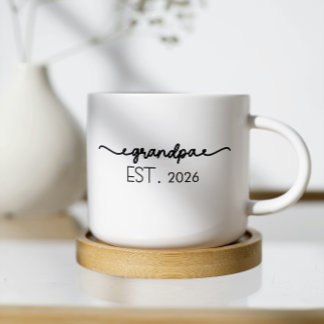 Opgericht Nieuwe Opa Oprichtingsdatum Typografie Koffiemok
