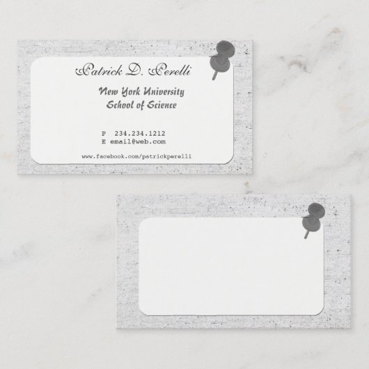 Opgericht universitair docent visitekaartje