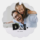 Opgerichte Vader Jaar Aangepaste Foto Kerstmis Pap Ornament Kaart (Achterkant)
