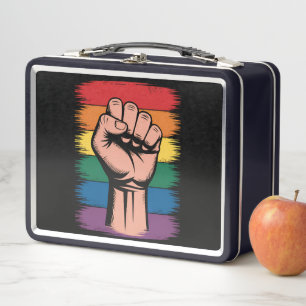 Opgerichte Vuist Trots Regenboog LGBTQ Steun Recht
