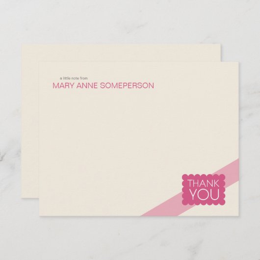 Opgeroepen warmroze | Flatte dank - Kaarten voor o Notitiekaartje (Voorkant / Achterkant)
