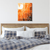 Opgerold Canvas 2D, Oranje zwart-witkleur (Insitu (Slaapkamer))