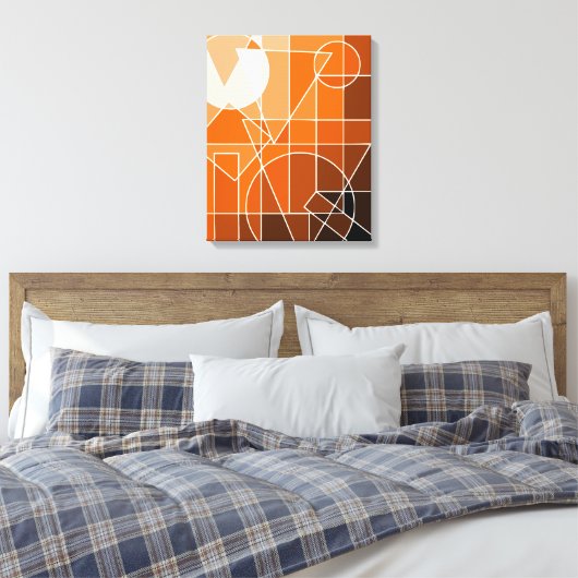 Opgerold Canvas 2D, Oranje zwart-witkleur Afdruk (Insitu (Slaapkamer))