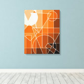 Opgerold Canvas 2D, Oranje zwart-witkleur Afdruk (Insitu (Houten vloer))