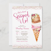 Opgerold, Ice Cream Floral Vrijgezellenfeest Kaart (Voorkant)