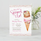 Opgerold, Ice Cream Floral Vrijgezellenfeest Kaart (Staand voorkant)