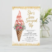 Opgerold ijpte ijsklok-bridale Shower-uitnodiging Kaart (Staand voorkant)