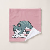 Opgerold met een boek en een kat - Gezellig Katten Bad Handdoek (Wasdoekje)