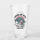 Opgerold met een boek en een kat - Gezellig Katten Glas (Achterkant)