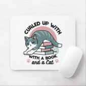 Opgerold met een boek en een kat - Gezellig Katten Muismat (Met muis)