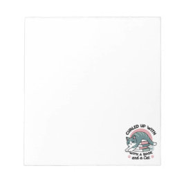 Opgerold met een boek en een kat - Gezellig Katten Notitieblok