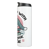 Opgerold met een boek en een kat - Gezellig Katten Thermosbeker (Geroteerd rechts)