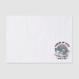 Opgerold met een boek en een kat - Gezellig Katten Tissuepapier