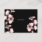 Opgerold Orchid op zwarte behuizingskaart Informatiekaartje (Voorkant)