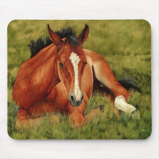 Opgerold - Resting Foal Mousepad Muismat (Voorkant)