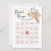 Opgerold Vrijgezellenfeest Vind de gast BINGO Kaart (Voorkant)