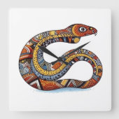 Opgerolde Aardeslang  Vierkante Klok (Voorkant)