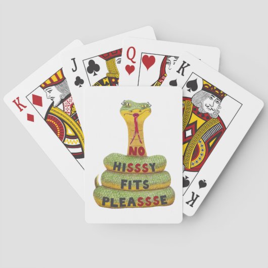 Opgerolde Cartoon Adder Slang met Tekst Pokerkaarten (Achterkant)