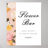 Opgerolde Flower Bar Vrijgezellenfeest Teken Poster (Voorkant)